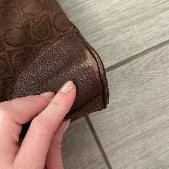 Ferragamo Gancini Brown Canvas Tote Bag w/leather details - Picture 15 of 17